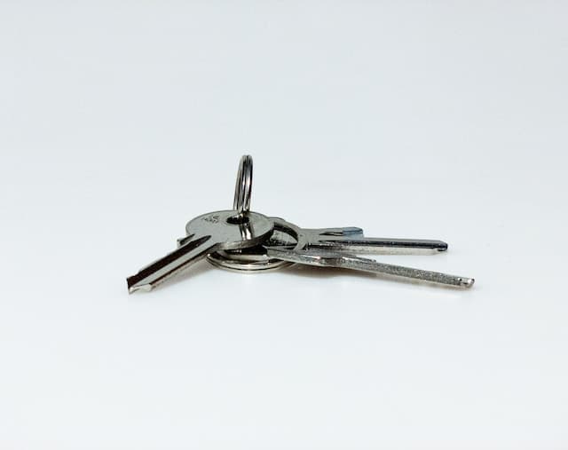 Keys on white background